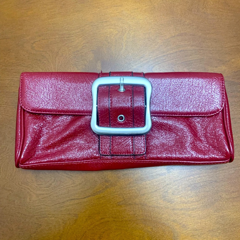 The Limited Red Leather Clutch